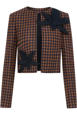 Oscar de la Renta Orchid embroidered tweed jacket
