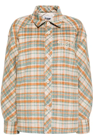 Izzue Embroidered-logo check shirt