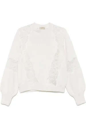 Elie saab Lace-detail sweater