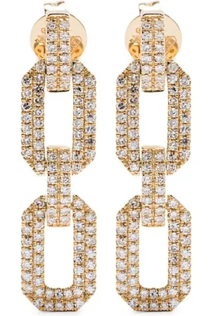 Shay 18K yellow Flat Geo diamond earrings