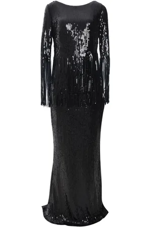 TALBOT RUNHOF Sequin-embellished Matrix fringed dress