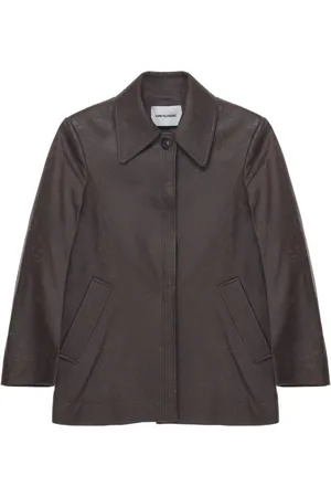 Low Classic Creased faux-leather coat