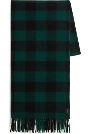 Woolrich Check-pattern fringed edge scarf