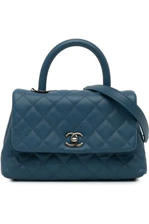 CHANEL 2016-2017 Mini Quilted Caviar Coco Top Handle Bag satchel