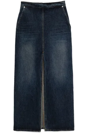 pushBUTTON Washed denim skirt