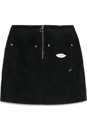 SJYP Rhinestone denim skirt