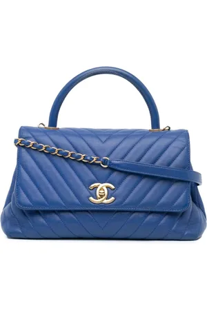 CHANEL 2018-2019 Small Caviar Chevron Coco Top Handle satchel