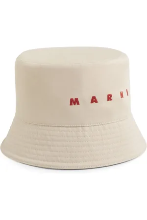 Marni Logo-embroidered gabardine bucket hat