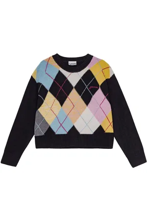 Ganni Diamond-pattern jumper