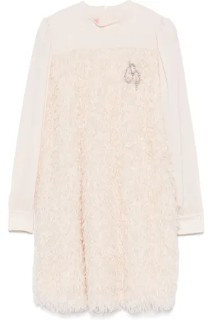 MISS BLUMARINE Feather-panel dress