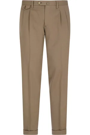 BRIGLIA Pressed-crease tapered trousers