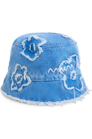 Marni Floral-appliqué denim bucket hat
