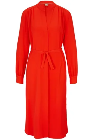 HUGO BOSS Tied-waist midi shirtdress