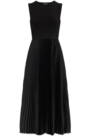 THEORY Pleated satin dress