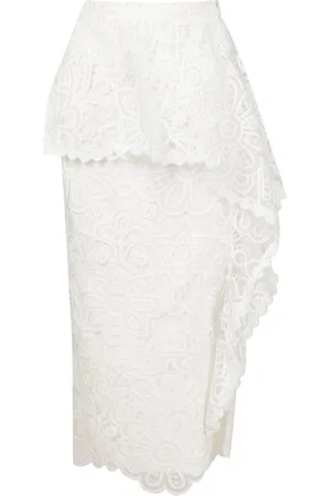 Lethicia Bronstein Floral-lace peplum skirt