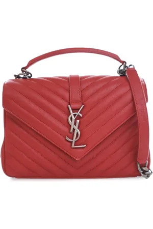 Saint Laurent 2017 Medium Chevron Sheepskin Monogram College Bag satchel