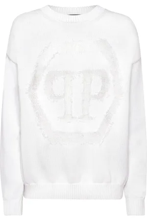 Philipp Plein Devoré-logo crew-neck sweater
