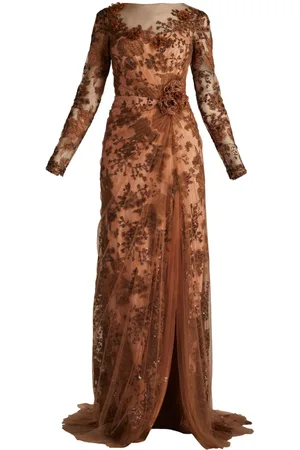 Tadashi Shoji Floral-lace gown