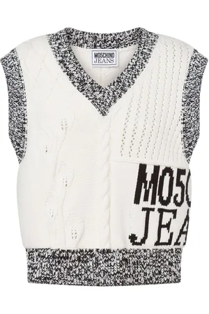 Moschino Intarsia-knit logo top