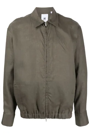 PT Torino Zip-up linen shirt jacket
