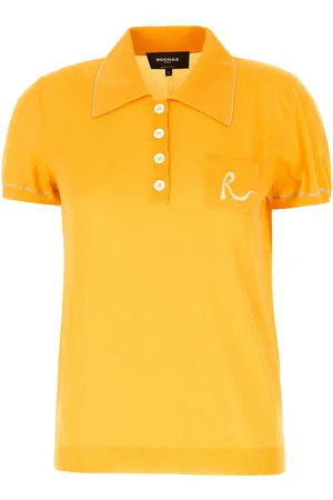 Rochas Intarsia knit-logo polo shirt
