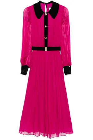 NISSA Belted silk midi dress