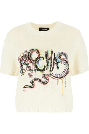 Rochas Embroidered-logo sweater