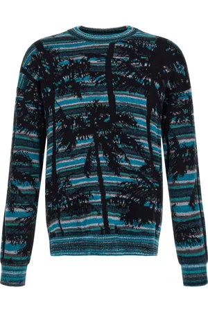 LANEUS Palm tree-intarsia sweater