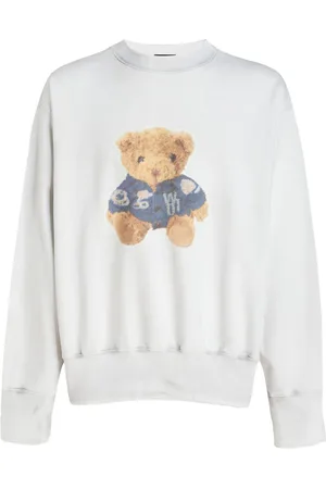 We11 Done Denim Jacket Teddy-print sweatshirt