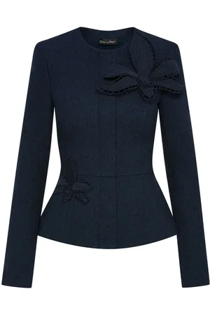 Oscar de la Renta Orchid embroidered tweed jacket