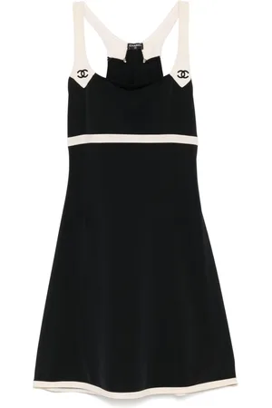CHANEL 2000s CC-logo embroidery beach dress