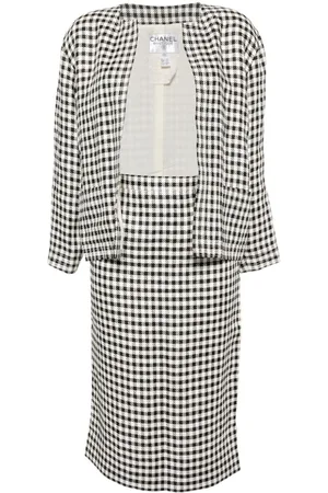 CHANEL 1980s cc mark button suit set