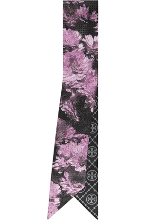 Tory Burch Pixel Flower-print tie scarf