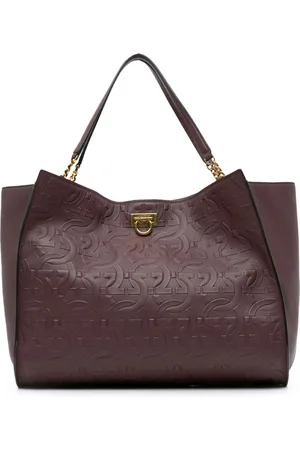 Salvatore Ferragamo 2021 Gancini Embossed Trifolio tote bag