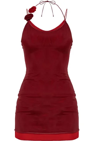 Oseree Floral-appliqué mini dress