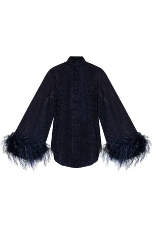 Oseree Feather-embellished blouse