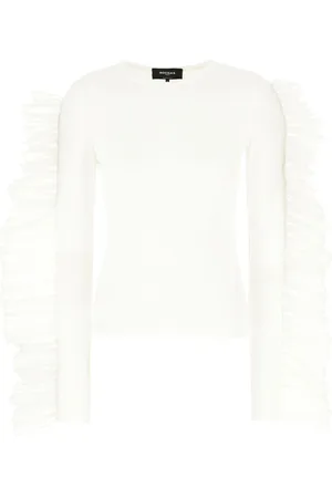 Rochas Fringed-sleeve top