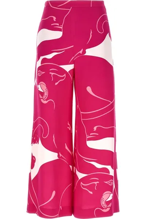 VALENTINO GARAVANI Cady Panther silk trousers