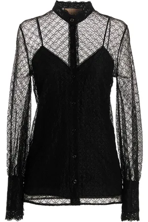 Gucci GG geometric lace puff-sleeve shirt