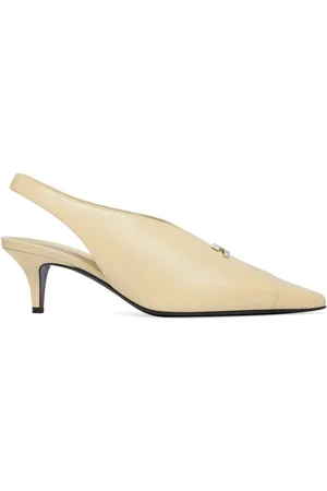 Courrèges Leather slingbacks with logo plaque