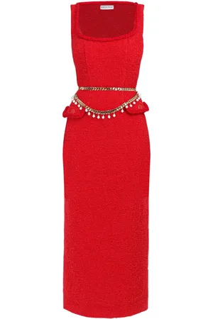 Rowen Rose Sleeveless tweed maxi dress
