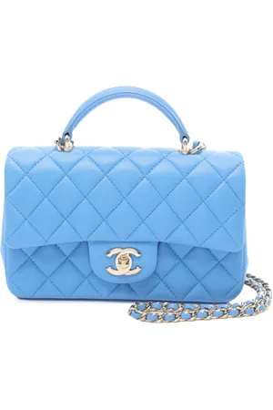 CHANEL 2021-2023 Mini Rectangular Lambskin Top Handle Single Flap satchel
