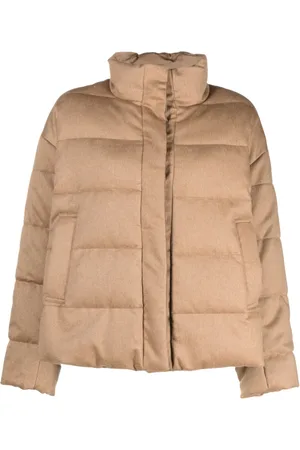 Max Mara Funnel-neck suede puffer jacket