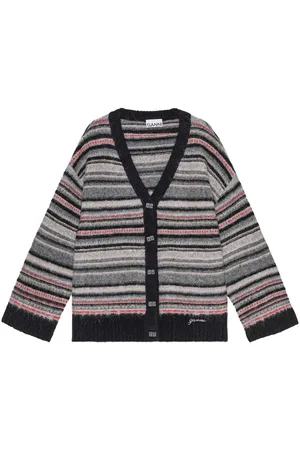 Ganni Striped buttoned cardigan