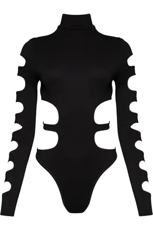 LAQUAN SMITH Mock neck cut-out bodysuit