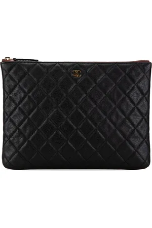 CHANEL 2015-2016 Medium Quilted Caviar O Case clutch bag