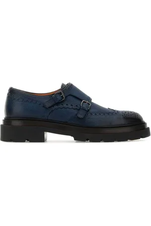 santoni Leather monk shoes