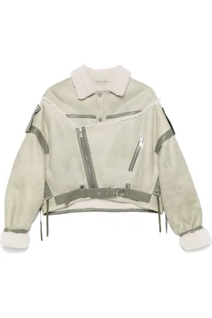Manokhi Shearling-collar leather jacket