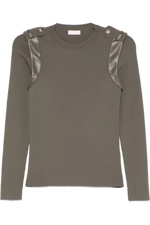 Liu Jo Logo-engraved studs sweater