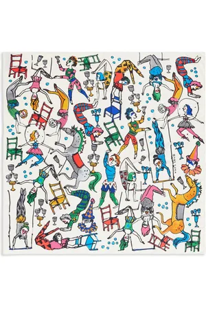Bimba y Lola Illustration-style print scarf